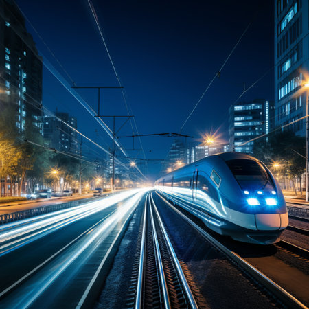 Night train speed blurの素材