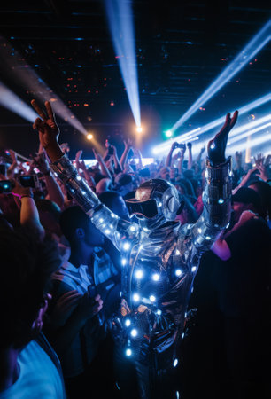 Dancer in Neon Costume at Discoの素材