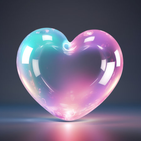 Transparent Plastic Heart with Reflected Lights.の素材