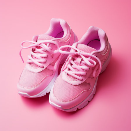 Pair of pink running shoesの素材