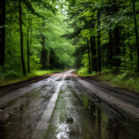 Autumn Road in Forestの素材