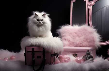 Glamorous Cat in Fashionable Interiorの素材