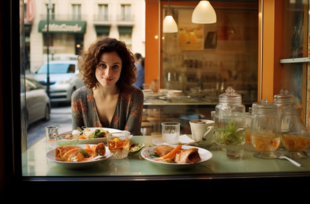 Spanish Woman Eats Sushiの素材
