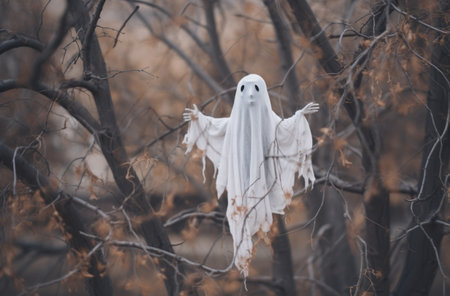 Ghost hanging from treeの素材