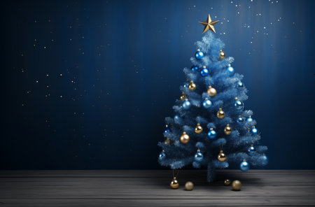 Enchanted midnight blue Christmas treeの素材
