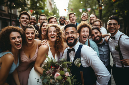 Joyful wedding party celebrationの素材
