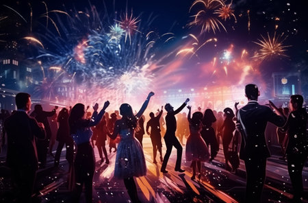 Festive New Years Eve celebrationの素材