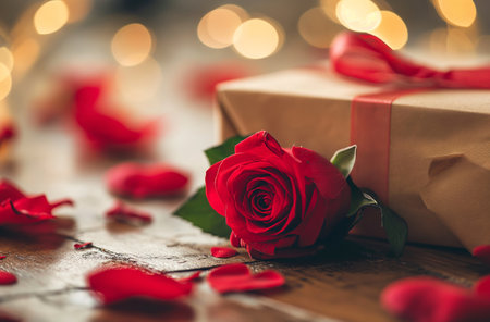 Romantic rose with Valentines presentの素材
