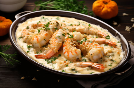 Seafood delight in creamy sauceの素材