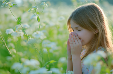 Springtime allergies in bloomの素材