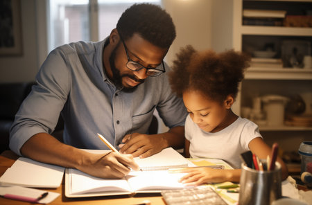 Father-Daughter Homework Timeの素材