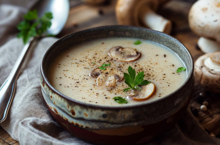 Creamy mushroom soupの写真素材