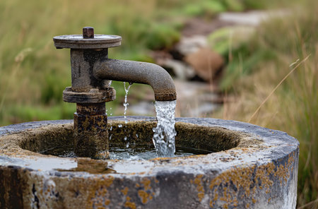 Rustic well water flow