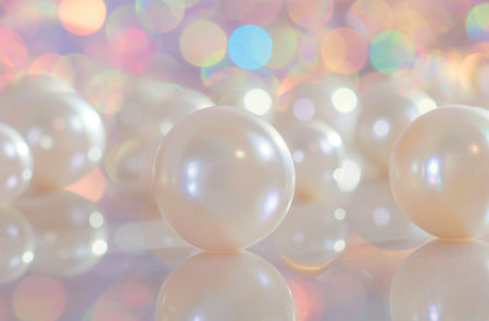 Mother-of-pearl balls abstract perspectiveの素材