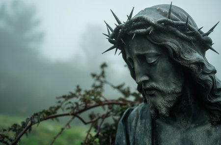 Statue of Jesus with crown of thornsの素材