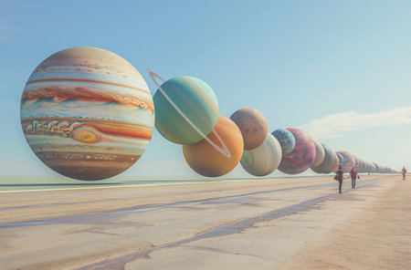 Planets in a surreal alignmentの素材