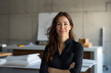 Female architect in modern officeの素材