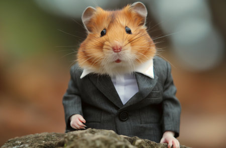 Hamster in office suitの素材