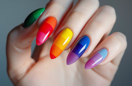 Manicure in the style of LGBT flagの素材