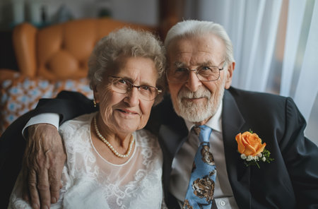 Senior couple wedding portraitの素材