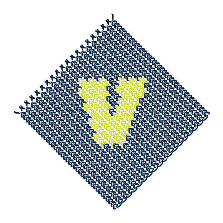 ABC knitted English alphabet color vector letters graphic background and iconのイラスト素材