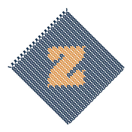 ABC knitted English alphabet color vector letters graphic background and iconのイラスト素材