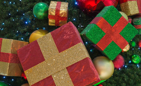 Christmas presents on the tree