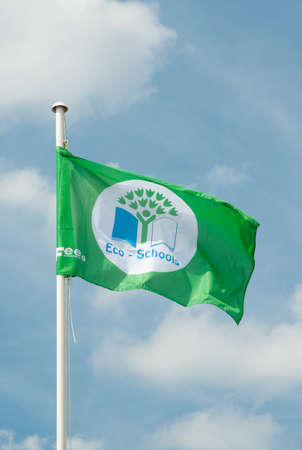 PETERBOROUGH, CAMBRIDGESHIRE - JUNE 23: Eco-Schools flag flying at Eco Schools Show, on 23 June 2010 at Exec Peterborough, East of England Showground, Peterborough
のeditorial素材