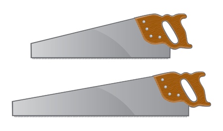 Hand Saws Illustration. Two hand saws with wooden handles.のイラスト素材