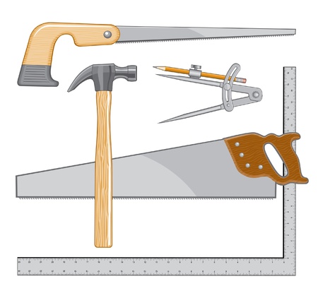 Carpenters Tool logo is an illustration that can be used as a logo for carpenter or repairman.のイラスト素材