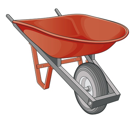 Wheelbarrow is an illustration of a wheelbarrow isolated on a white background.のイラスト素材