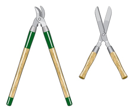 Garden Loppers and Clippers is an illustration of two types of gardens loppers or clippers.のイラスト素材