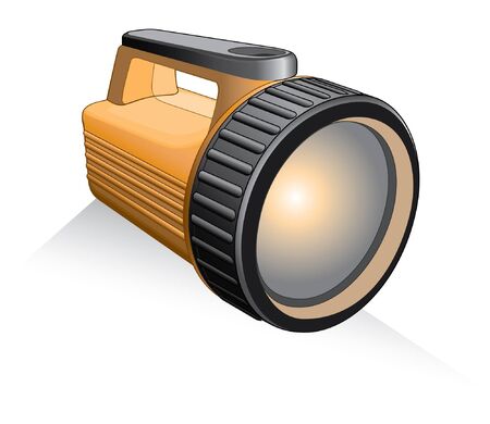 Flashlight is an illustration of a yellow and black flashlight.のイラスト素材