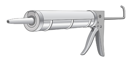 Caulk Gun is an illustration of a caulk gun used in construction and home repair.のイラスト素材