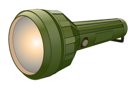 Flashlight II is an illustration of a green flashlight with glowing light.のイラスト素材