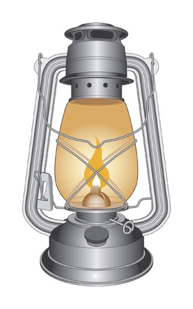 Vintage Oil Lamp or Lantern is an illustration of an old oil lamp.のイラスト素材