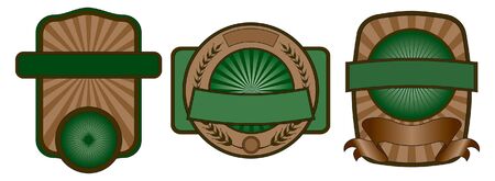 Label Emblem Set is an illustration of a set of three label or emblem designsのイラスト素材