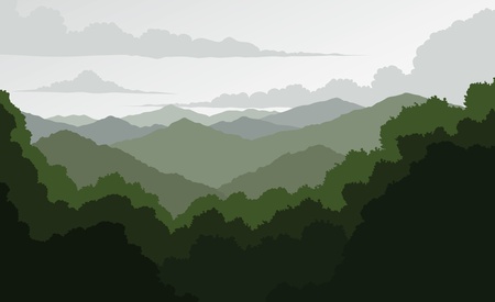 Blue Ridge Mountains is an illustration of a mountain landscape  Shows a view of the rolling Blue Ridge Mountains fading in the distance のイラスト素材
