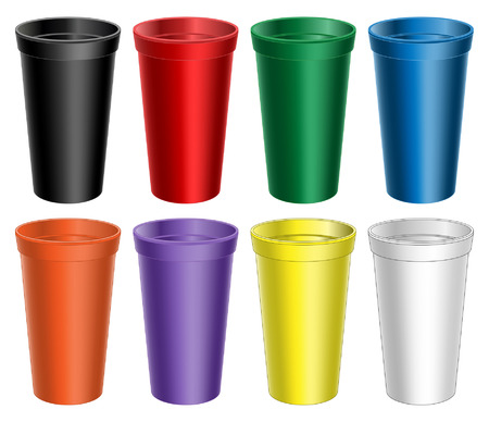 Stadium Cups is an illustration of large blank stadium cups in eight different colors  Great for mock ups のイラスト素材