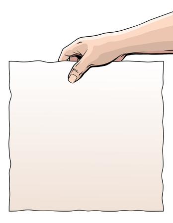 Hand Holding a Blank Sign is an Illustration of a persons hand holding out or displaying a sign. The sign is blank so that you can add your own text or message.のイラスト素材