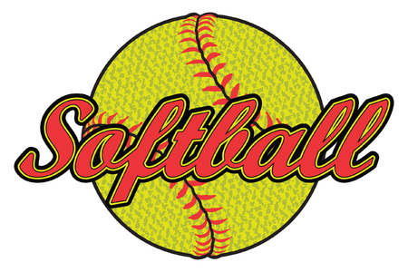 Softball Design with Textured Ball is an illustration of a softball design that can be used by you or your team for t-shirts, flyers, ads, jerseys or any promotional materials.のイラスト素材