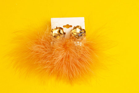 Furry feathery unusual earings