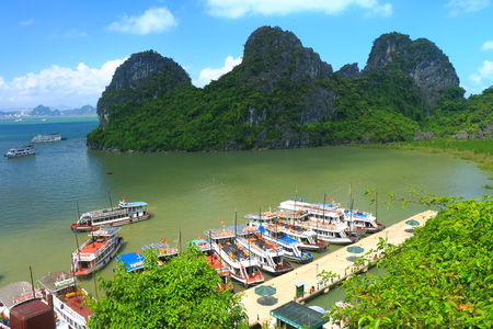 cat ba caves ha long bay vietnamのeditorial素材