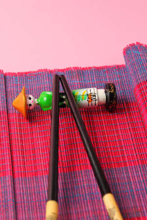 Traditional Vietnam table setting with chopsticksの写真素材