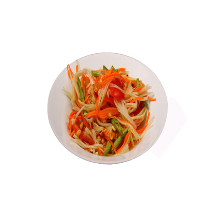 Isolated Thai hot papaya saladの写真素材