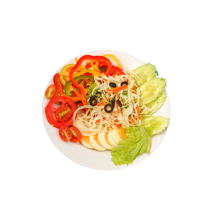 Isolated Thai style egg saladの写真素材