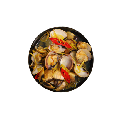 Isolated herbal clam soup Vietnam styleの写真素材