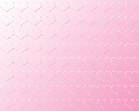 Light Pink Hearts in Bas Relief Against Light Pink Background