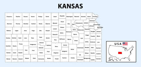 Vector of Kansas Map. State and district - ID:177755879 - Royalty Free Image - Stocklib