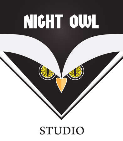 Night owl logo design illustrationのイラスト素材